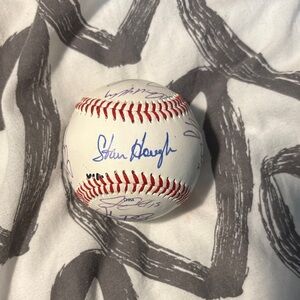 Stan Hough and others Autographed Baseball with Red Stitching